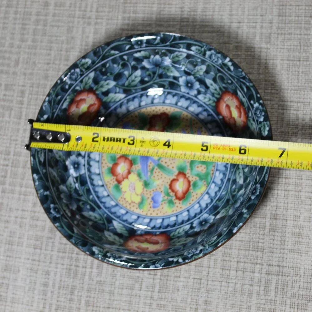 Set of 6 Japanese Elegant Ceramic Blue Size 6.5
